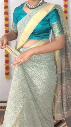 pure cotton saree draping tutorial for beginners/side & shoulder pleats perfectly and tightly #saree