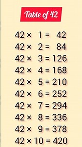 #multiplication table of 42
