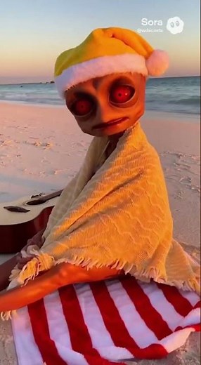 An Alien Celebrates Christmas at the Beach | Surreal Short