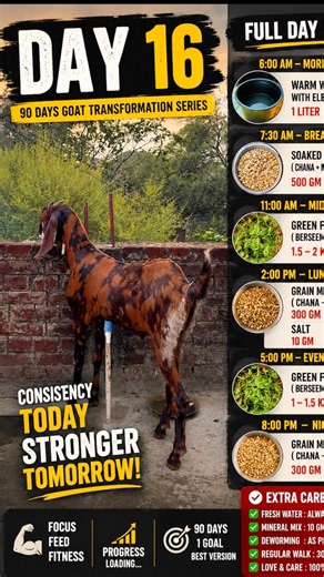 🔥 Day 16 Full Day Diet | Sirohi Bakra Weight Gain Journey 🐐💪 | 90 Days Transformation Challenge