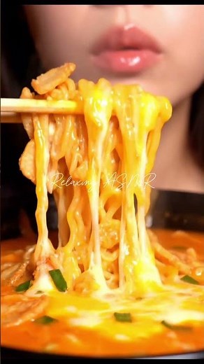 4K Cheesy Ramen Mukbang | Pure Slurp Sounds [No Talking] 🧀 🍜 #ramen #mukbang