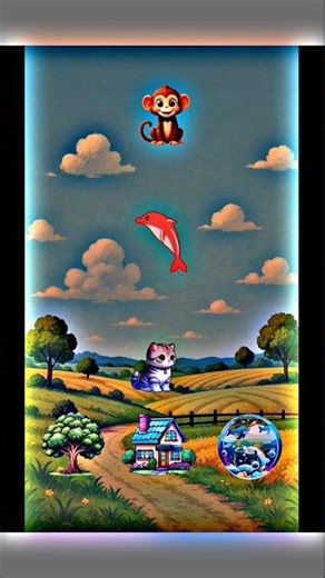 Cat, Monkey & Dolphin – A Funny Friendship Story 🐱🐒🐬 #shorts #usa