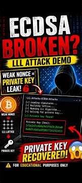 LLL Attack on ECDSA Explained | Recover Private Key from Weak Signatures 🔥 | CRYPTOGRAPHYTUBE