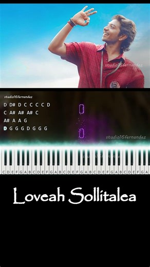 Loveah Sollitalea Keyboard Cover | Piano Notes | Ken Karunaas | G V Prakash Kumar | Fernandez 2
