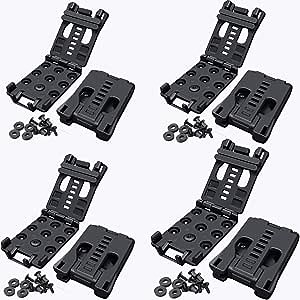 CUZMAK 4-Pack Tactical Belt Clips Universal Utility EDC Belt Clip Outdoor Loops Camping Knife Blade Lock Large with Hardware for Holsters or Mag Pouches Sheath Tools