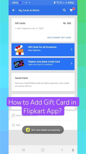 How to Add Flipkart Gift Card in Flipkart App ? #2026 #shorts #flipkart