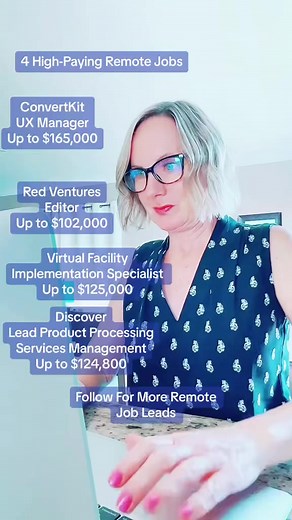 Here are 4 high-paying work-from-home jobs available right now. You can apply directly on their websites. Good luck with your remote job search! 🍀 For more WFH job leads like these, sign up for The Work at Home Woman's newsletter: www.theworkathomewoman.com/wahw_optin/find-a-remote-job-that-you-love/ | The Work at Home Woman