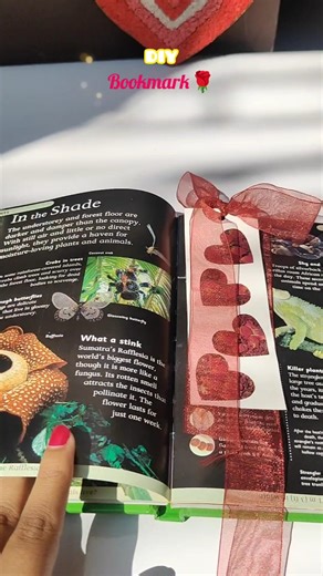 DIY Bookmark 🌹#rose #roseday #flowers #bookmark #diy #craft #papercraft #valentinesday #love #shorts