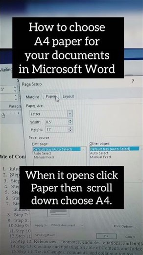 How to choose A4 paper for your documents in Microsoft Word #microsoft