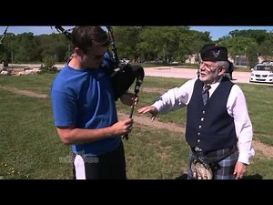 Attempting Bagpipes.... yikes.