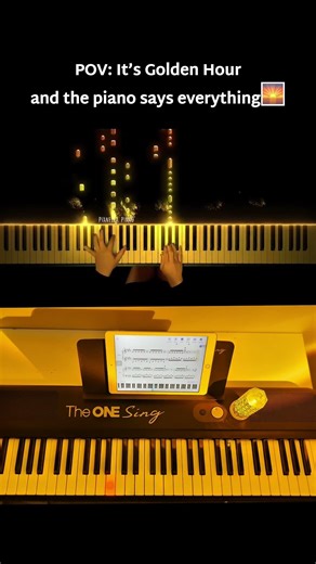Golden hour hits different on TheONE Smart Piano.#theonemusic #piano #fyp #smartpiano