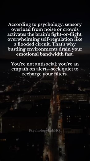 Your brain wasn’t built for constant noise. Every beep, scroll, and crowd cues the body for survival. #MentalHealthAwareness #Neuroscience #NervousSystem #EmotionalRegulation #Overstimulation | Psychology Lab