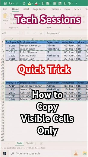 Copy & Paste Visible Cells Only in Excel – Quick Trick!