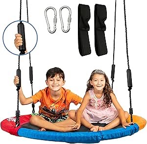 40" Saucer Swing for Kids Outdoor - Fun Circle Swing for Family and Friends - Reliable and Secure Round Swing for - Flying Saucer Swing Simply Installed