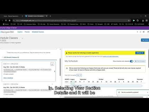 CCD - Navigate360 - Course Registration Process Pre-Reqs