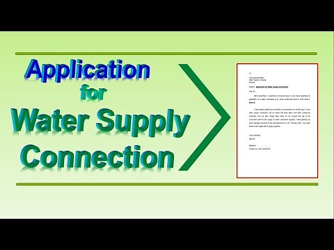How to write an application for new water supply connection | Letter for water supply connection