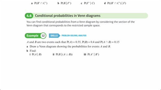 Alevel 数学 Edexcel S1 Chapter 4.6 Conditional Probability in Venn Diagrams