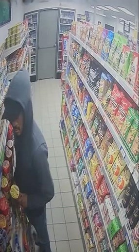 Convenience store security footage: Shoplifter caught in the act! 🚨#cctv #shoplifting