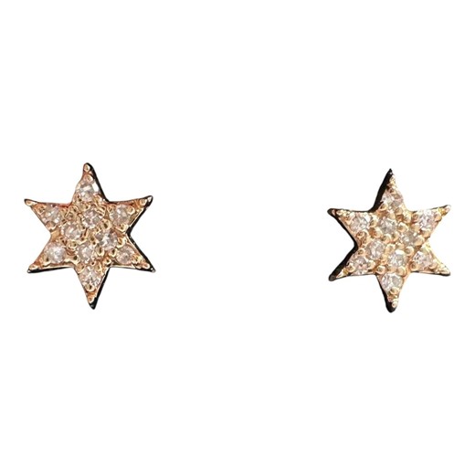 Diamond Star Earrings in 14kt Yellow Gold - 0.17ctw Gh Si, Push Backs, New - Etsy