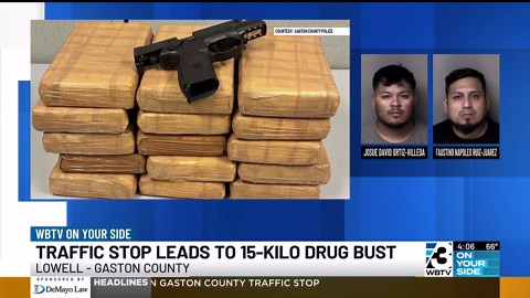 2 arrested after 33 pounds of cocaine seized in Gaston County traffic stop