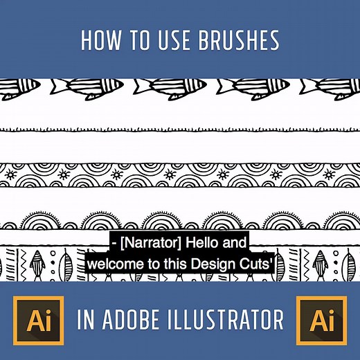 HOW TO USE BRUSHES IN ADOBE ILLUSTRATOR In today's tutorial, we'll be talking about Illustrator brushes. We're going to look at the three main types of brushes that you will be using in Illustrator. Also, we're going to show you how you can install and configure brushes, that you've downloaded from Design Cuts, and make them paint the way that you'd like them to paint. WATCH THE TUTORIAL HERE: https://goo.gl/HbS2hf Products used in this tutorial: - Watercolor Brushes by The Artifex Forge: https: