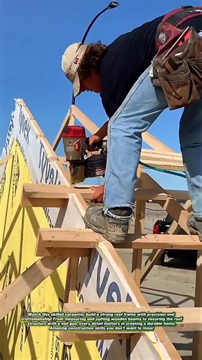 Building a Roof Frame Like a Pro! 🔨🏠 #Construction #Carpentry #Shorts