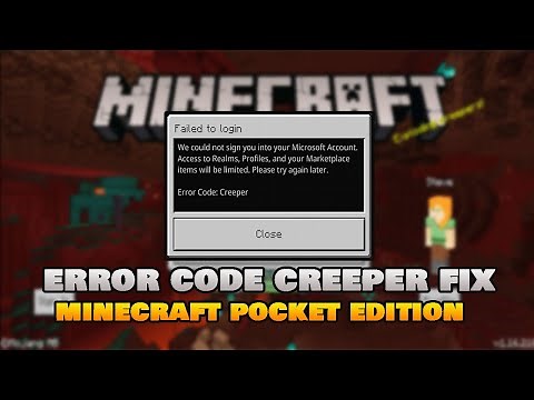 Minecraft PE how to fix Error Code Creeper.