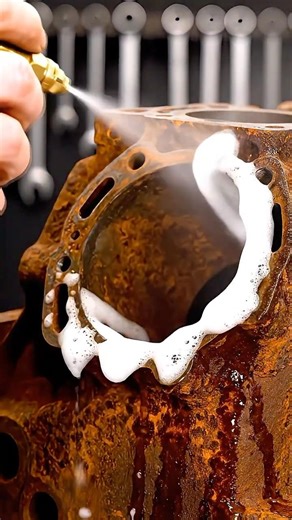 Satisfying Rust Removal: Engine Block Restoration ASMR 🛠️