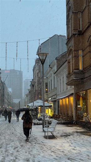 Madeline Robson | Life Abroad in Sweden on Instagram: "Did you know it typically only snows a couple times a year in Malmö? Everyone always assumes Sweden is snowy but it’s normally just dark and grey here. But on days like today, I’ll never get tired of watching commuters wheel through the snow on on their bikes 🤍"