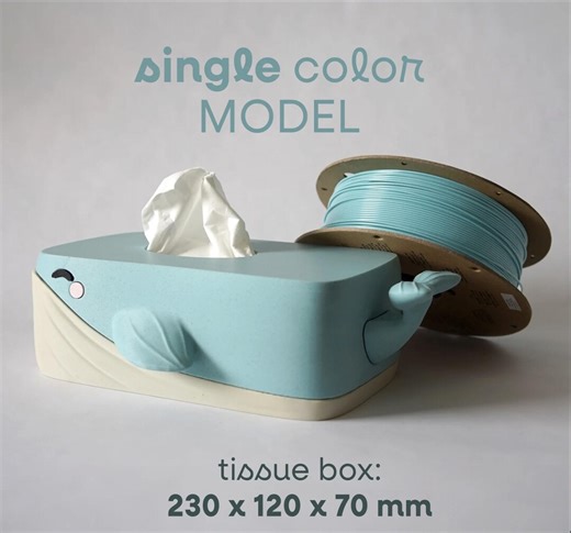 3D Printed Bubbles the Whale Tissue Box Cover - Etsy