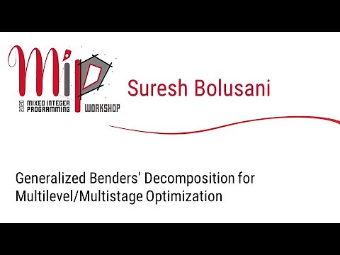 Suresh Bolusani - Generalized Benders' Decomposition for Multilevel/Multistage Optimization