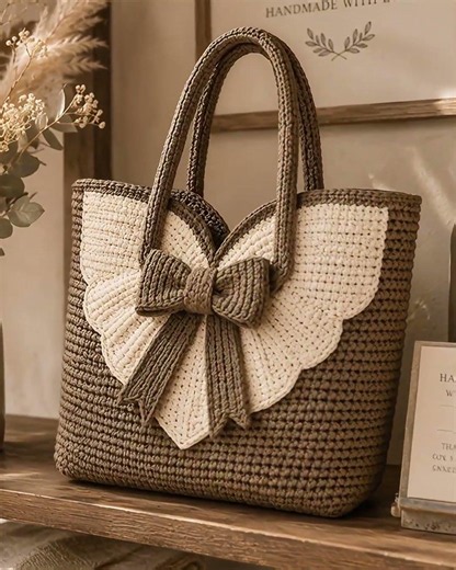 Butterfly Crochet Tote Bag Pattern PDF | Easy Crochet Handbag Tutorial | DIY Bow Tote Bag