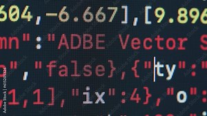 Chat AI generating Coding UX UI script code text on screen, HTML5 in editor for website development, Close up Macro of Programming code software developer.