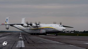 Video of the #AN22 landing at the Kyiv-Antonov-2 airport, Ukraine The aircraft returned to Ukraine after successful missions on transportation of oversized cargo from the EU to Africa. Quality of the runways at the airports of destination did not allow to use the AN-124-100 'Ruslan' or other heavy transport aircraft for this transportation. Thus, the AN-22 confirmed its high efficiency in performing unique logistics tasks again. --- Відео посадки літака Ан-22 в аеропорту «Київ-Антонов-2», Україн