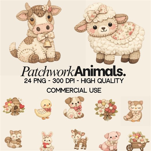 24 Patchwork Quilt PNG Bundle, Quilt Animal Clipart, Cozy Handmade Patchwork, Rustic Farmhouse Quilt Blocks - Etsy