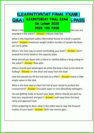 ILEARNTOBOAT FINAL EXAM QA Latest 2025 2026 100 PASS video