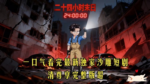一口气看完【二十四小时末日】第一季；已完结；讲述电工牛大壮在值夜班时，偷听到总裁提及致命疫情即将在24小时内爆发。他带着患病妻子王铁花争分夺秒的囤物资、求逃生，