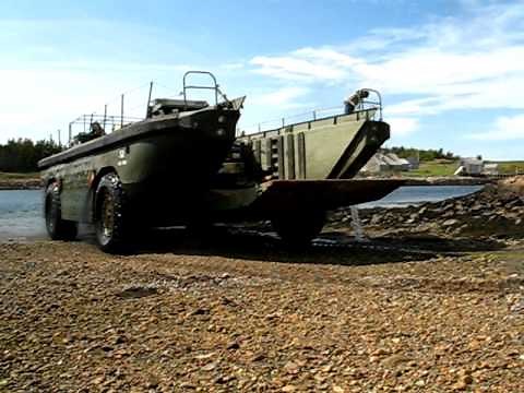 LARC LX Sea Truk 52 coming out of the water with a light load