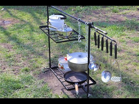 Unbelievable idea for campers, preppers survivalists, grill outdoor cooking set. DIY!