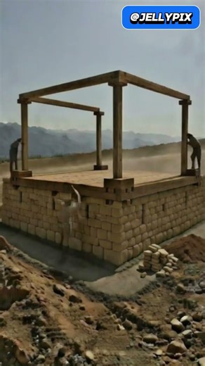 AI Builds an Ancient Stone house #shortvideo #fypシ゚viral #architecture #ai #aivideo #aigenerated