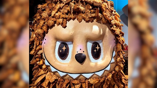 This sculpture is a seven foot tall, 300 pound Labubu made completely out of bread (and no it's not AI!) | Akron Beacon Journal