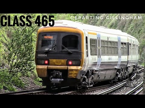 Southeastern class 465/9 departing Gillingham with the chorus of an Alstom class 465 traction motor