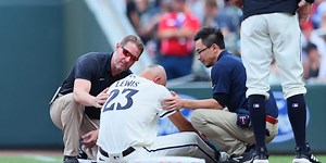 Royce Lewis OK after scary collision at first base
