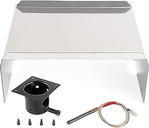 BCA012 Heat Baffle Diffuser, Fire Burn Pot & Hot Rod Ignitor Kit Replacement Parts for Traeger Pellet Smoker Grill Tex Elite, Lil Tex, Most Pit Boss Pellet Grills,Austin XL Pit Boss Parts, Camp Chef