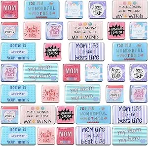36 Pcs Mother's Day Refrigerator Magnets, Cute Magnet Gift Sets for Women Great Gifts Refrigerator Magnets Cool Fridge Magnets Sayings Magnets for Moms Wife Funny Birthday Present (Mother)