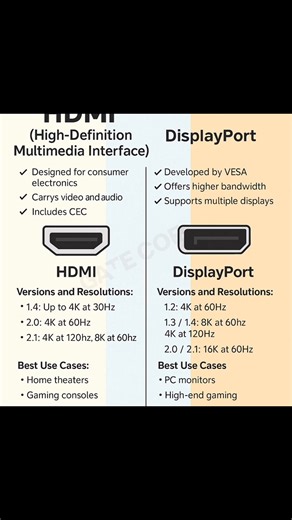 HDMI vs DisplayPort. Check the comments for more details👇👇👇 | Gate Corp.