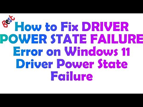 How to Fix Driver Power State Failure in Windows 11 Windows 11's DRIVER POWER STATE FAILURE