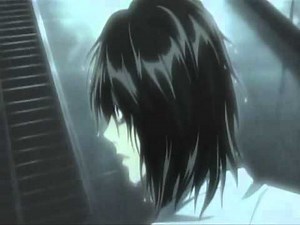 L and Light (Kira) In The Rain Scene