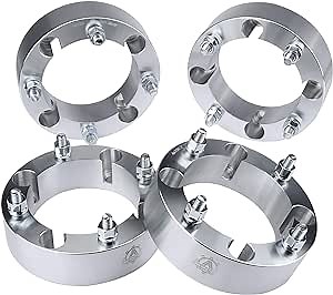 ATV Wheel Spacer Set of 4-4x156 Bolt Pattern - 4x156mm Lug Centric 131mm Bore - M12 x 1.5 Studs 2 Inches Thick - Compatible with Polaris ATV UTV 2013 Models and Up - RZR XP, Trail 900, XC, Ranger
