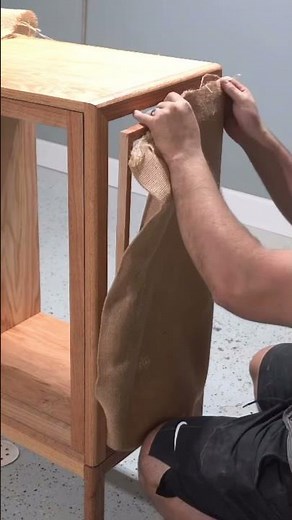 How to Add Burlap Accents to Your DIY Furniture's Doors/Panels - #Shorts